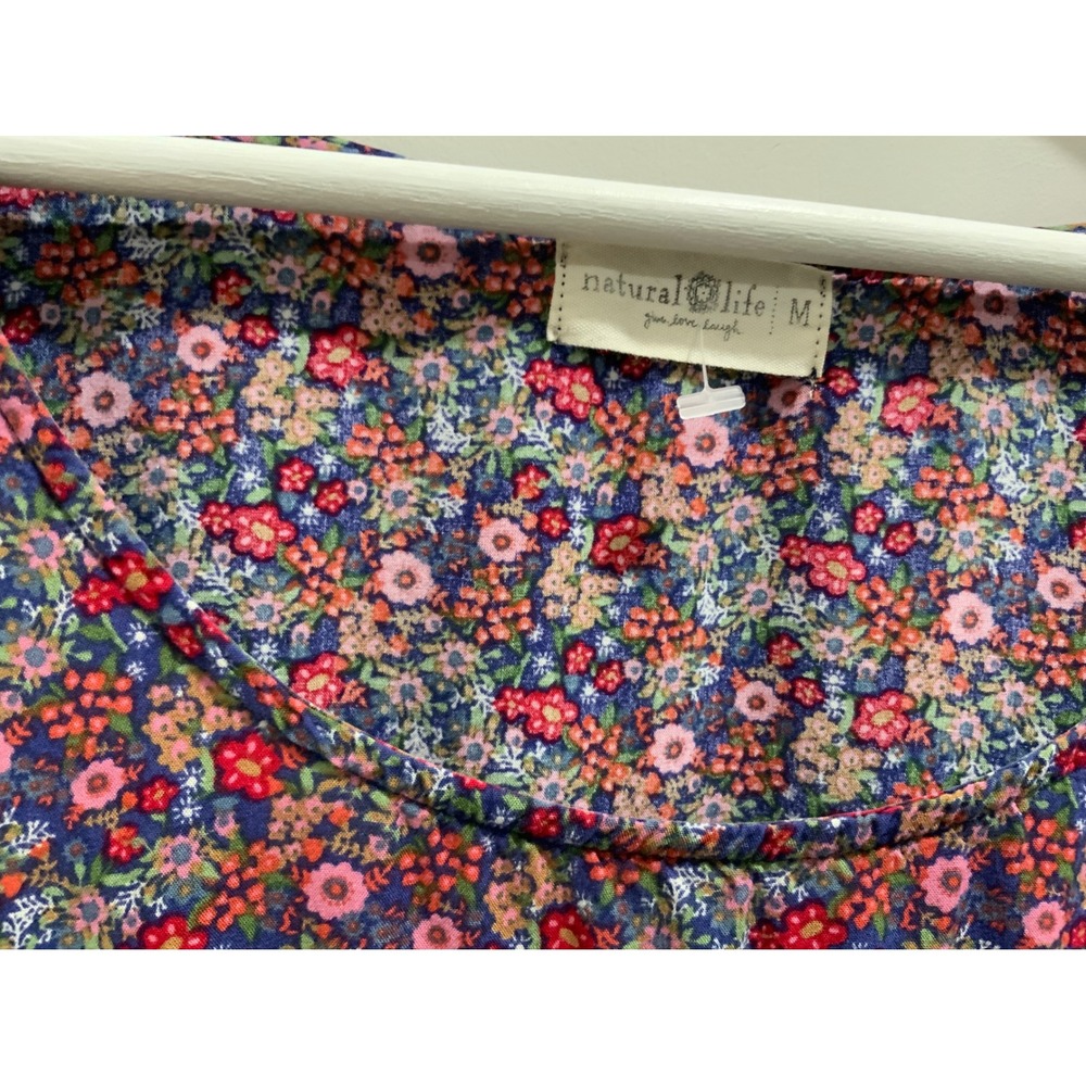 Natural Life Womens Mixed Floral Paisley Tiered Maxi Dress Purple Pink Size M - Picture 3 of 10